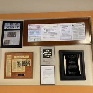 menus and plaques