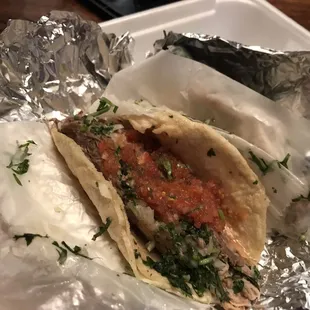 Carnitas Tacos, beef taquitos, chicken taquitos. Everything was great.