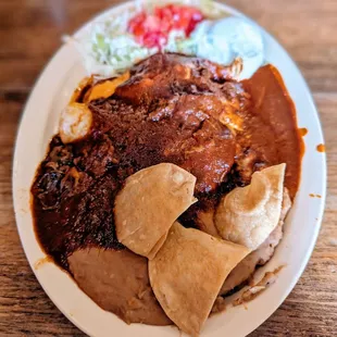 a plate of mexican food