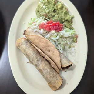 Beef taquitos with guacamole
