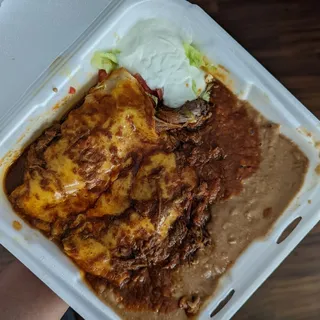 Enchiladas in Red Sauce Dinner