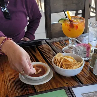 Dip n salsa home made chips