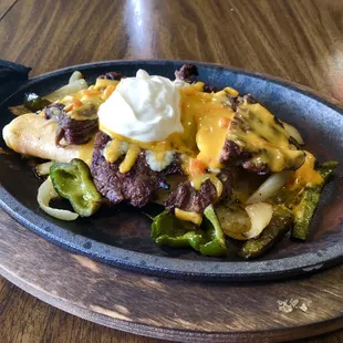 Beef Fajita Skillet Enchiladas