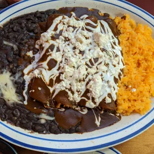Enchiladas with mole sauce