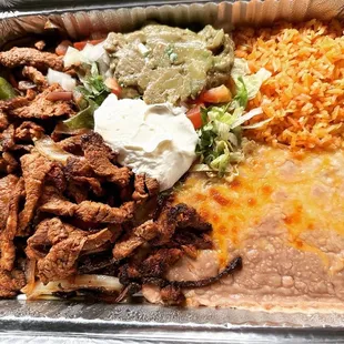 a tray of mexican food