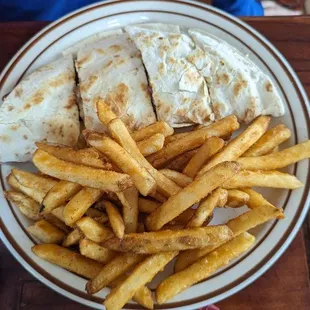 Kids Carne Asada Quesadilla with fries