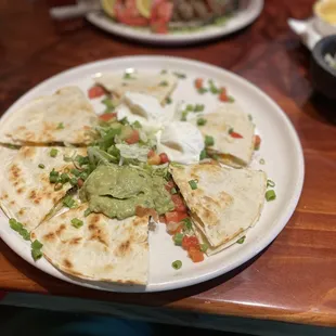 a plate of quesadillas