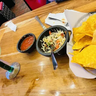 Chips and Salsa, slaw was really good