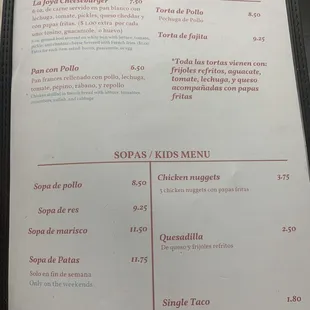 Sandwiches, soups, and kids menu