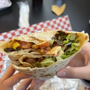 Very small veggie burrito $13