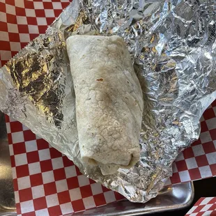 Very small tinga/birria burrito $14