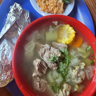 Caldo de res here is excellent
