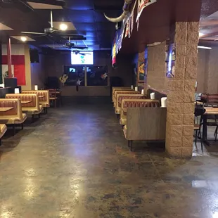 The interior of the restaurant.