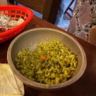 a bowl of green beans