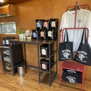 Inside merch/coffee