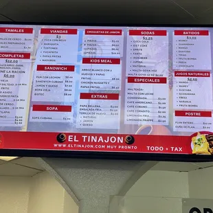 New menu