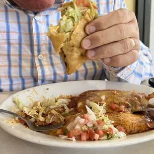 #9 Chile-Relleno combo with hard shell taco