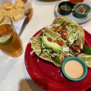 Shrimp Tacos!!! Modelo on tap!