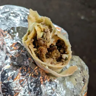 carnitas burrito, no crema