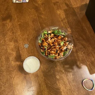 Extremely small $17 fiesta salad (only chicken and wilted greens)