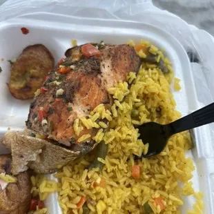 Salmon, rice