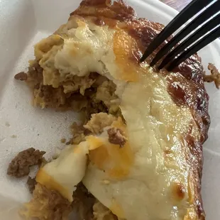 Pastelito (beef, cheese and plantains) like a lasagna, but latin.
