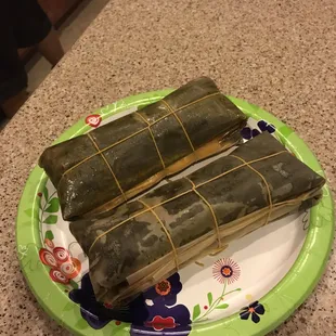 Brought pasteles home! Delicious!!!