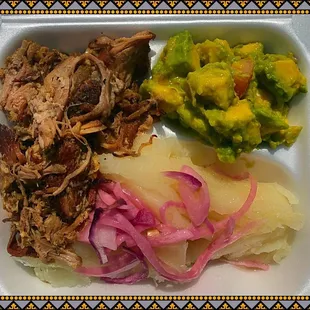 Pork, yucca and avocado salad!
