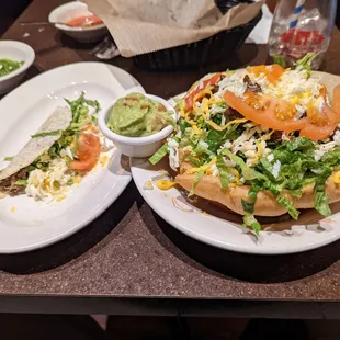 Taco salad and hard taco on the side. So fresh best taco salad I have ever eaten.