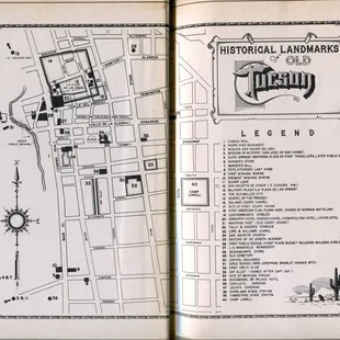 Map of long-ago Tucson, showing original location of El Tiradito.