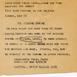 El Tiradito (Wishing Shrine) Tucson, AZ: Original location. Caption to photo.