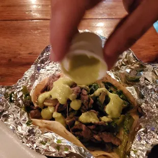 Carne asada. Get the salsa verde!