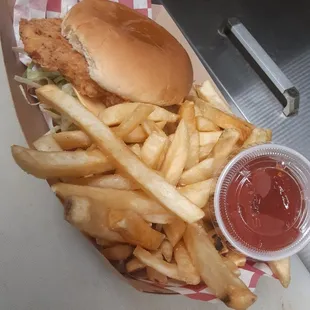 Spice chicken sandwich.(week special)