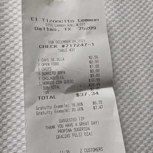 Strange charge for &quot;open food&quot;