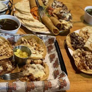 a variety of mexican food