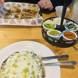 Sope sencillo and awesome salsas