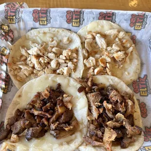 Gringa ( Top chicken/pollo, Bottom pork/pastor)