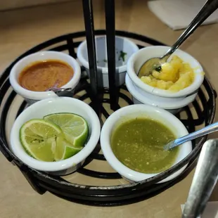 All the condiments served with every dish