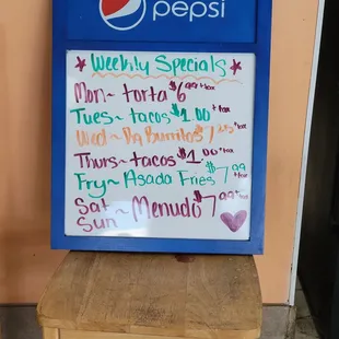 Weekly specials