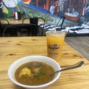 Sancocho de res (beef stew) IS AMAZING and a real mango juice!