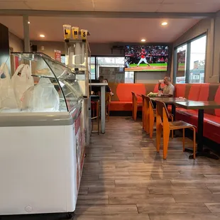 the inside of a restaurant