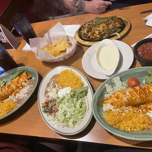 Pregnant burritos and fajitas.