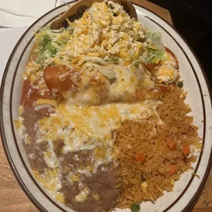 1 chicken enchilada w/ taco plate