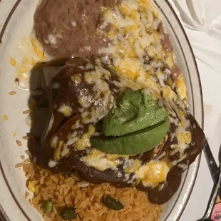Mole burrito with avocado