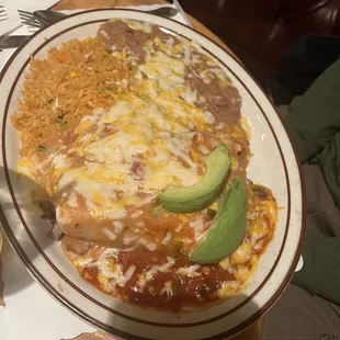 Mole enchilada plate