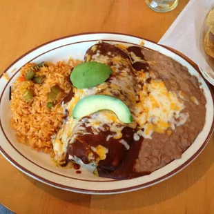 Chicken mole burrito. It's actually a little intimidating.
