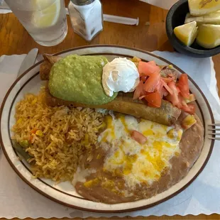a plate of mexican food