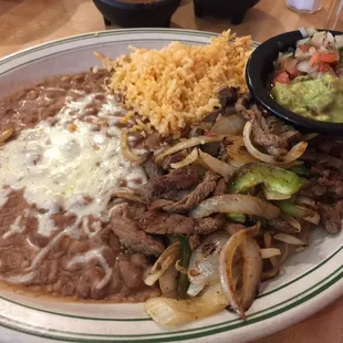 Yum.  Steak fajitas.