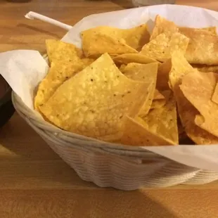 Flour and corn torilla chips