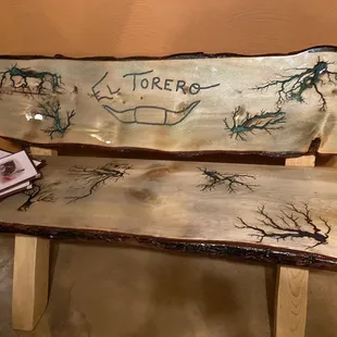 Custom wood bench
